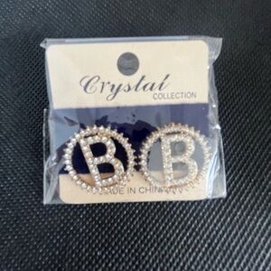Gold and Silver Initial Earrings